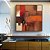 Quadro Quadrado Abstrato Vermelho Laranja Marrom com Efeito Arte Canvas Moldura - Imagem 1