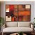 Duo de Quadros Abstrato Vermelho Laranja Marrom com Efeito Arte Canvas Moldura - Imagem 5