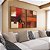 Duo de Quadros Abstrato Vermelho Laranja Marrom com Efeito Arte Canvas Moldura - Imagem 3