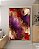 Quadro Vertical Abstrato Roxo Vermelho Vinho com Efeito Arte Canvas Moldura - Imagem 2