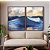 Duo de Quadros Mar Azul Vivo Ondas Leves e Céu Claro Natureza Arte Canvas Moldura - Imagem 3