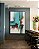 Quadro Vertical Abstrato Turquesa Marrom Madeira Branco Arte Canvas Moldura - Imagem 2