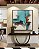 Quadro Quadrado Abstrato Turquesa Marrom Madeira Branco Arte Canvas Moldura - Imagem 4