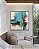 Quadro Quadrado Abstrato Turquesa Marrom Madeira Branco Arte Canvas Moldura - Imagem 2
