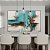 Duo de Quadros Abstrato Turquesa Marrom Branco Arte Canvas Moldura - Imagem 4