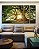 Trio de Quadros Estilizados Árvores da Vida Sob a Luz do Sol Natureza Arte Canvas Moldura - Imagem 1