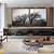 Duo de Quadros Quadrados Árvores em Preto e Branco Natureza Arte Canvas Moldura - Imagem 1
