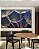 Trio de Quadros Estilizados Flor Dente de Leão Tons de Cobre e Azul Natureza Arte Canvas Moldura - Imagem 3