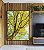 Quadro Vertical Árvore com Folhas Verde Claro e Céu Limpo Turquesa Arte Canvas Moldura - Imagem 1