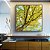 Quadro Quadrado Árvore com Folhas Verde Claro e Céu Limpo Turquesa Arte Canvas Moldura - Imagem 3