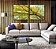 Duo de Quadros Quadrados Árvore com Folhas Verde Claro e Céu Limpo Turquesa Arte Canvas Moldura - Imagem 3