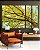 Trio de Quadros Estilizados Árvore com Folhas Verde Claro e Céu Limpo Turquesa Arte Canvas Moldura - Imagem 1