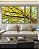Trio de Quadros Estilizados Árvore com Folhas Verde Claro e Céu Limpo Turquesa Arte Canvas Moldura - Imagem 5