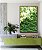 Quadro Vertical Abstrato Ondulado em Tons de Verde Arte Canvas Moldura - Imagem 1
