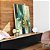 Quadro Vertical Abstrato Em tons de Turquesa Verde e Dourado Arte Canvas Moldura - Imagem 1