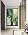 Quadro Vertical Abstrato Em tons de Turquesa Verde e Dourado Arte Canvas Moldura - Imagem 4