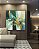 Quadro Quadrado Abstrato Em tons de Turquesa Verde e Dourado Arte Canvas Moldura - Imagem 5