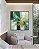 Quadro Quadrado Abstrato Em tons de Turquesa Verde e Dourado Arte Canvas Moldura - Imagem 1
