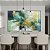 Duo de Quadros Abstrato Em tons de Turquesa Verde e Dourado Arte Canvas Moldura - Imagem 3