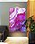 Quadro Vertical Abstrato Rosa Lilás e Dourado Arte Fluída Canvas Moldura - Imagem 2