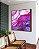Quadro Quadrado Abstrato Rosa Lilás e Dourado Arte Fluída Canvas Moldura - Imagem 2