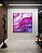 Quadro Quadrado Abstrato Rosa Lilás e Dourado Arte Fluída Canvas Moldura - Imagem 4