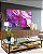 Duo de Quadros Abstrato Rosa Lilás e Dourado Arte Fluída Canvas Moldura - Imagem 3