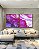 Duo de Quadros Quadrados Abstrato Rosa Lilás e Dourado Arte Fluída Canvas Moldura - Imagem 2