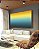 Quadro Horizontal Abstrato Degradê Amarelo Ouro e Azul Turquesa Canvas Moldura - Imagem 5