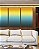 Trio de Quadros Abstrato Degradê Amarelo Ouro e Azul Turquesa Canvas Moldura - Imagem 2
