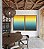 Duo de Quadros Abstrato Degradê Amarelo Ouro e Azul Turquesa Canvas Moldura - Imagem 3