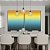 Duo de Quadros Abstrato Degradê Amarelo Ouro e Azul Turquesa Canvas Moldura - Imagem 5