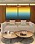 Duo de Quadros Quadrados Abstrato Degradê Amarelo Ouro e Azul Turquesa Canvas Moldura - Imagem 2