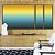 Trio de Quadros Estilizados Abstrato Degradê Amarelo Ouro e Azul Turquesa Canvas Moldura - Imagem 4