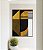 Quadro Vertical Abstrato Geométrico Linear Preto Dourado Branco Canvas - Imagem 1