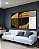 Duo de Quadros Abstrato Geométrico Linear Preto Dourado Branco Canvas - Imagem 1