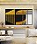 Trio de Quadros Estilizados Abstrato Geométrico Linear Preto Dourado Branco Canvas - Imagem 3