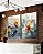 Duo de Quadros Flores Brancas Douradas Azuis Delicadas Canvas Moldura - Imagem 2