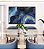Quadro Horizontal Abstrato Azul Turquesa Dourado Arte Fluída Canvas Moldura - Imagem 5