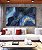 Quadro Horizontal Abstrato Azul Turquesa Dourado Arte Fluída Canvas Moldura - Imagem 4