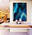 Quadro Vertical Abstrato Azul Turquesa Dourado Arte Fluída Canvas Moldura - Imagem 4