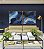 Duo de Quadros Quadrados Abstrato Azul Turquesa Dourado Canvas Moldura - Imagem 1