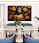 Quadro Horizontal Buda Imponente Flores Amarelas Folhas Marrons Canvas Moldura - Imagem 2
