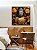 Quadro Quadrado Buda Imponente Flores Amarelas Folhas Marrons Canvas Moldura - Imagem 4