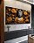 Trio de Quadros Buda Imponente Flores Amarelas Folhas Marrons Canvas Moldura - Imagem 3