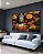 Duo de Quadros Buda Imponente Flores Amarelas Folhas Marrons Canvas Moldura - Imagem 1