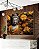 Duo de Quadros Buda Imponente Flores Amarelas Folhas Marrons Canvas Moldura - Imagem 2