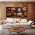 Duo de Quadros Quadrados Buda Imponente Flores Amarelas Folhas Marrons Canvas Moldura - Imagem 2