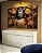 Trio de Quadros Estilizados Buda Imponente Flores Amarelas Folhas Marrons Canvas Moldura - Imagem 4