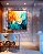 Quadro Quadrado Abstrato Amarelo Azul Turquesa Arte Fluida Pouring Canvas Moldura - Imagem 5